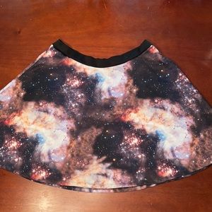 High waisted galaxy circle skirt